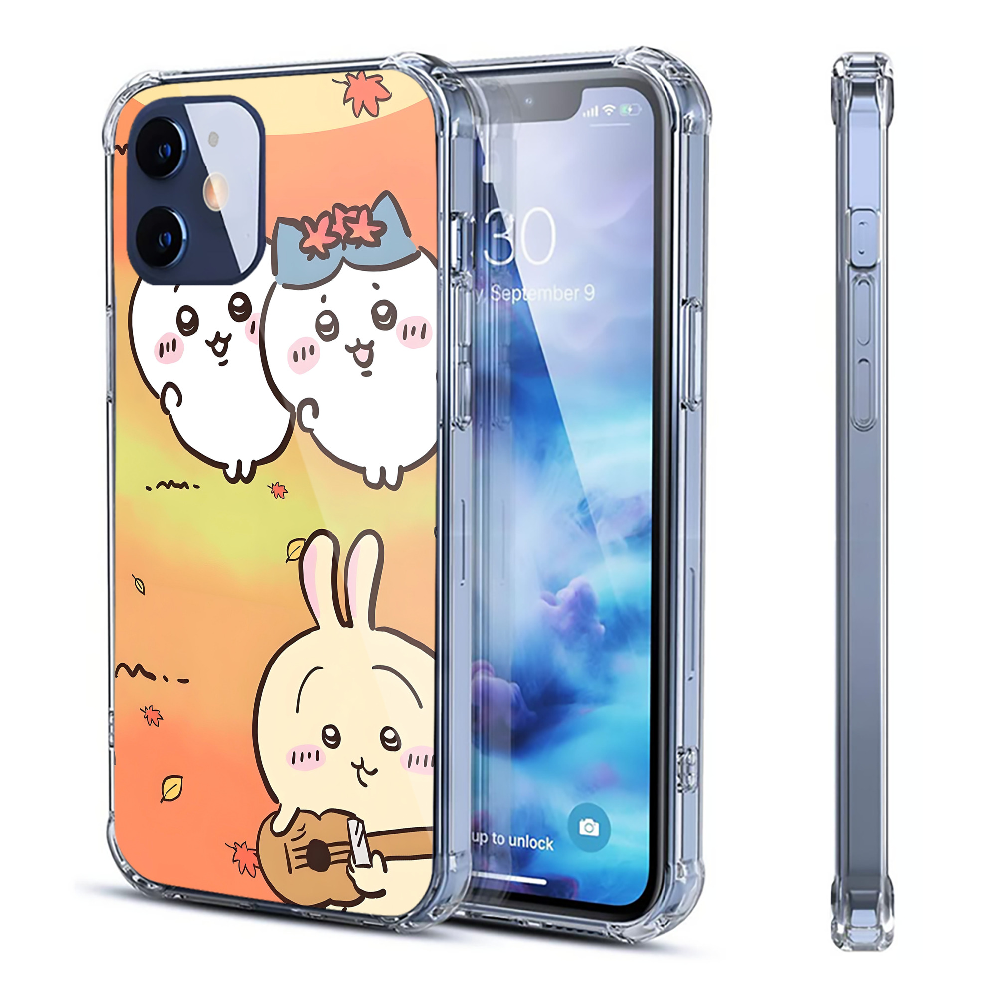 （画像用） ちいかわ Chii-kawa 【iPhone 12シリーズ対応】透明スマホケース（クリアソフトケース）